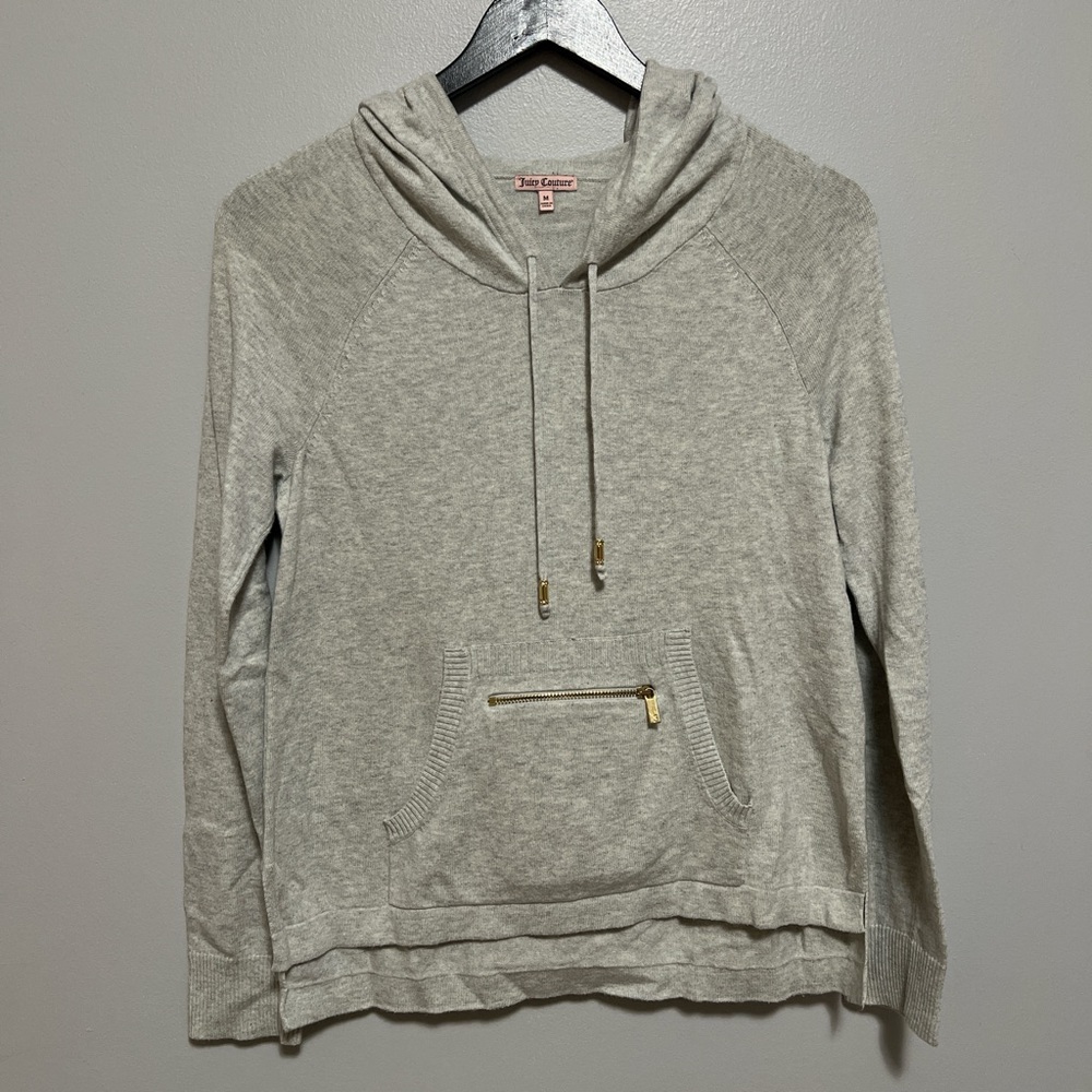Juicy Couture light grey hooded long sleeve size M